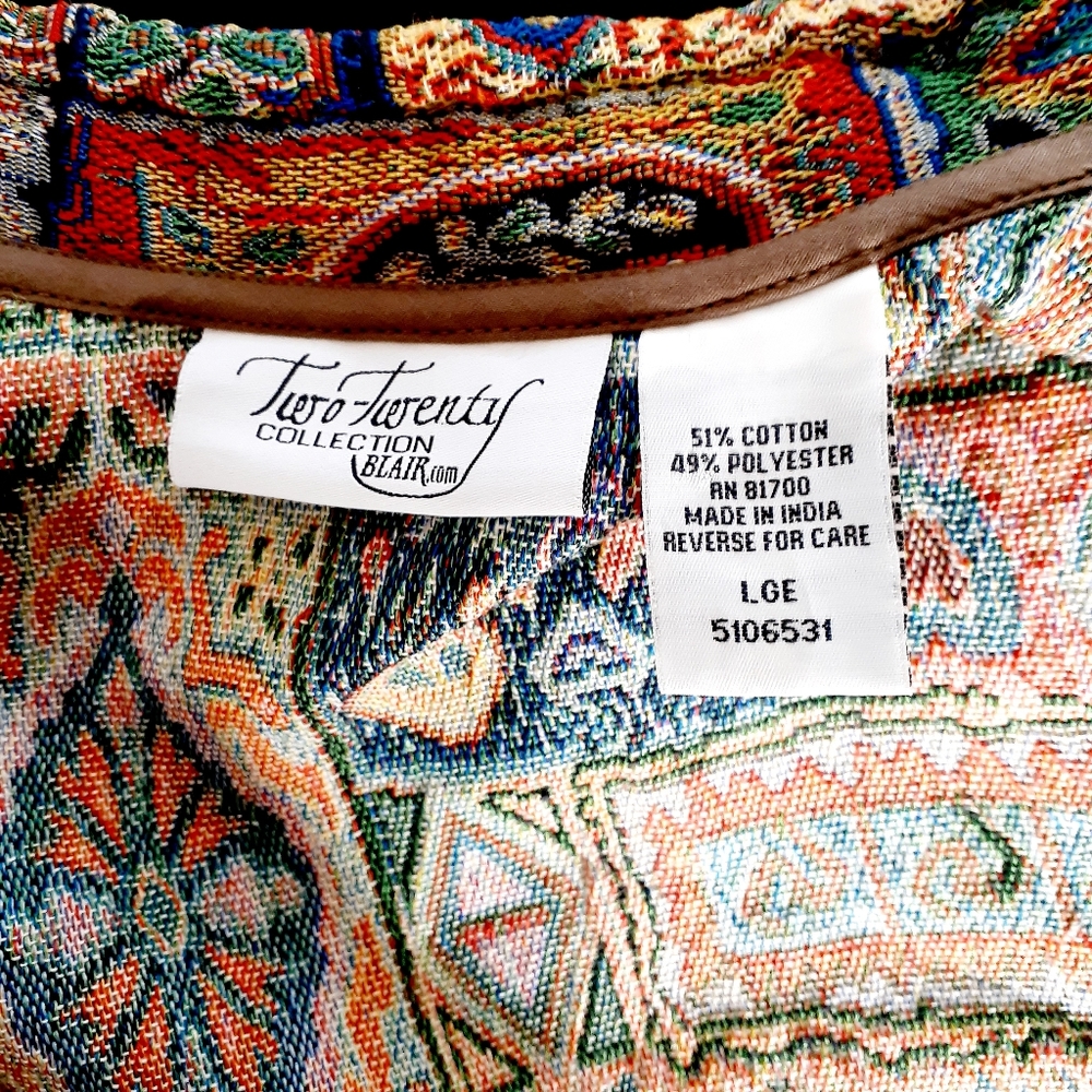 VTG Two Twenty Collection Elephant Print Tapestry Jackets P845 - Picture 9 of 9
